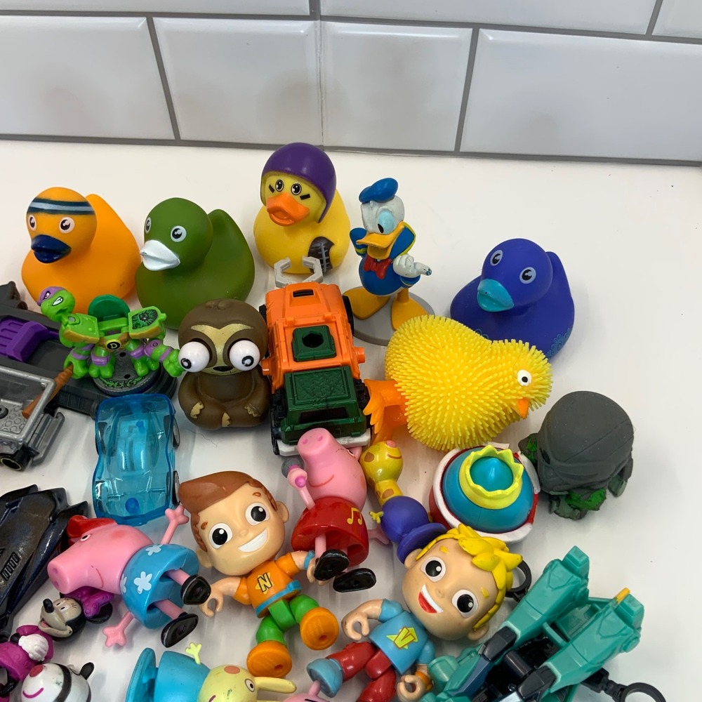 Mixed Brand Mini Figure Toy Lot Plastic Rubber Multicolor 30 Piece Set - Picture 3 of 5